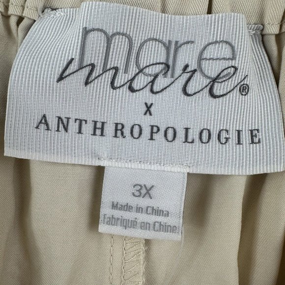 Anthropologie Mare Mare Curved Hem Chino Pants Womens 3X Sand Ivory High Rise - Picture 11 of 14